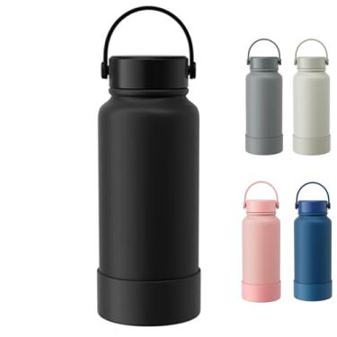 Imagem de Garrafa Termica 1 Litros,Garrafa de Agua Termica,Capacidade de 1000 ml,Lsolamento a Vácuo Duplo,Tampa Selada, Aço Inoxidável, Adequado para Cerveja, Café, Água, Leite (Preto)