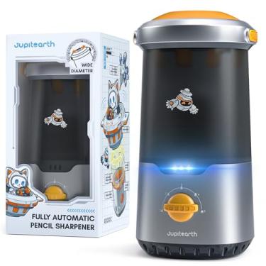 Imagem de JUPITEARTH Apontador de lápis elétrico para crianças, mãos livres, recarregável, entrada e saída automática, apontador de lápis totalmente automático, serve para lápis de cor de 6,9 a 11 mm / nº 2