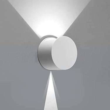 Imagem de Kawell Arandela de parede LED moderna de 8 W acende para baixo à prova d'água lâmpada de parede externa interna com fio para quarto, banheiro, corredor, escadas, varanda, branco 6000 K