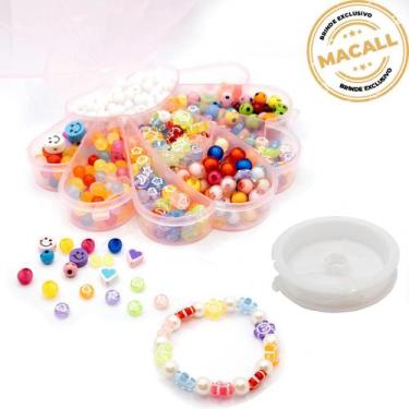 Imagem de Mini Kit Concha Miçangas Infantil Iniciantes 470pçs Diversas 120g + Ca