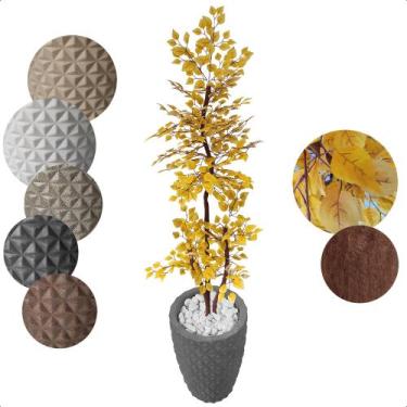 Imagem de Arvore artificial Ficus Amarelo Figueira Grande Vaso Decoração - Flor 