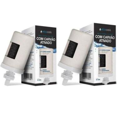 Imagem de Kit 2 Vela Carvão Ativado Agua Alcalina Filtro De Barro - Oasis