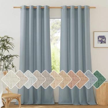 Imagem de Cortinas NICETOWN Linen Blend Texturizado de Linho Semi Transparente 1