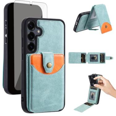 Imagem de Asuwish Capa de celular para Samsung Galaxy S25 5G capa carteira celular compatível com Magsafe protetor de tela de vidro temperado Slim Stand compartimento para cartão de crédito S 25 25S 25 25S