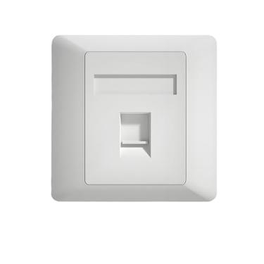 Imagem de Placa de parede tipo rede 86 portas 1/2/4 placa frontal branca porta RJ45 para cabeamento de estrutura (5, 1 porta)