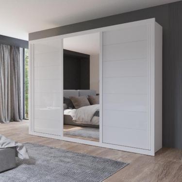 Imagem de Guarda Roupa Casal Maia com Espelho 3 Portas 6 Gavetas Bom Pastor