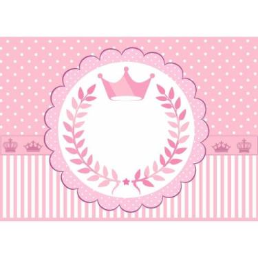 Imagem de Painel de Tecido Sublimado Coroa Rosa Realeza - Fabrika de festa, 300x