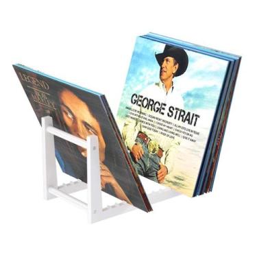 Imagem de Suporte para discos de vinil NIUBEE em acrílico branco para 50 LPs