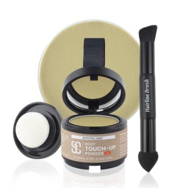 Imagem de SOVONCARE Pó molhado para mulheres e homens - Pó de retoque de raiz de cabelo para cobertura grisalha, queda de cabelo e manchas carecas, permanece o dia todo - cobertura instantânea da raiz, inclui