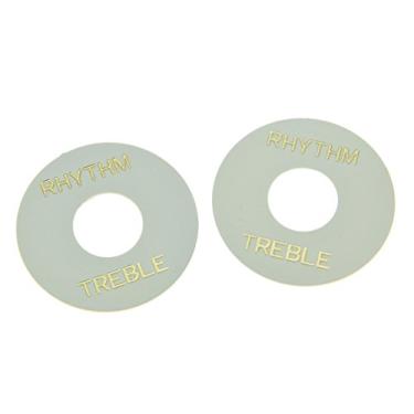 Imagem de Dopro 2 peças branco com letra dourada LP guitarra interruptor arruela anel agudo ritmo adequado para Les Paul