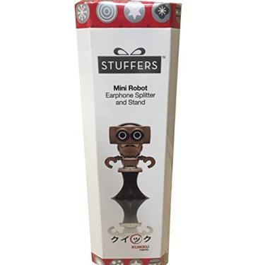 Imagem de KUIKKU Stuffers: Mini Robô divisor de fone de ouvido e suporte de telefone (marrom)