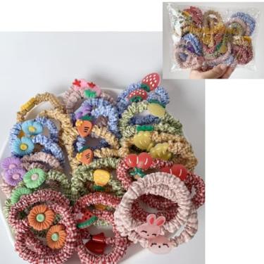Imagem de Lemeilleur 30 peças de laços de cabelo fofos prendedores de rabo de cavalo elásticos altos para crianças acessórios de cabelo multicoloridos
