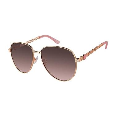 Imagem de Jessica Simpson Óculos de sol feminino J5702 elegante de metal aviador piloto com proteção UV400, Ouro rosa e rosa, 61 mm