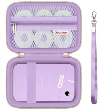 Imagem de Supmay Estojo de transporte para ORGSTA S001 / para máquina de etiquetar ORGBRO X1, bolsa de armazenamento portátil com bolso de malha para fitas, cabo tipoC, roxo