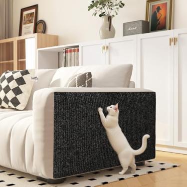Imagem de Yenhome Protetor de móveis para gatos de 39,9 cm x 3,94 m de arranhão de gatos pretos para sofá de parede, cobertura de sofá, torre de gato, protetor de carpete autoadesivo para animais de estimação