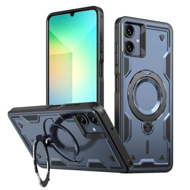 Imagem de SORAKA Capa para Samsung Galaxy A06 com suporte,compatível com MagSafe,Capa Samsung Galaxy A06 com chapa de ferro Capa resistente que absorve choques Proteção contra quedas de nível militar