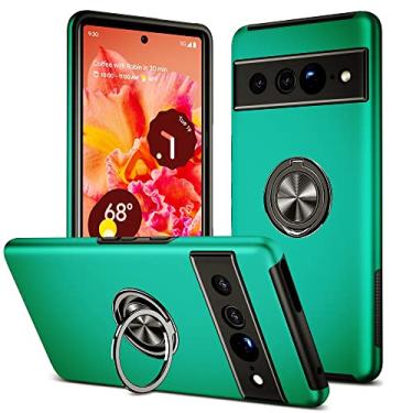 Imagem de SORAKA Capa para Google Pixel 7 Pro com suporte de anel invisível e placa de metal para montagem magnética em carro Capa rígida para PC Capa Google Pixel 7 Pro Capa resistente de nível militar