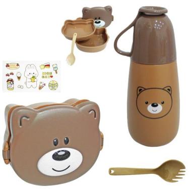Imagem de Kit Alimentação Infantil Urso  Marmita, Copo e Talher - INTERPONTE