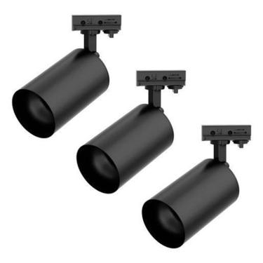 Imagem de Kit Trilho Com 3 Spots Preto Inspire Eco3996 Bivolt