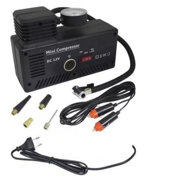 Imagem de Mini Compressor Ar Automotivo Elétrico E 12V Multifunção