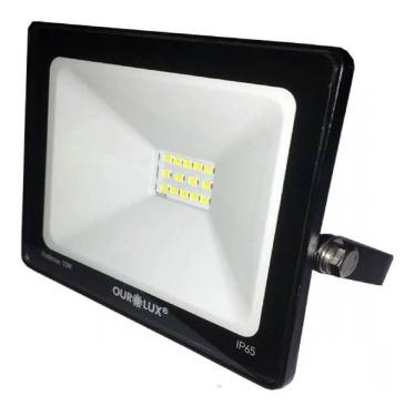 Imagem de Projetor Superled Slim Preto Bivolt De 20 Watts E 6500k - 03261b - Ourolux
