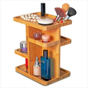 Imagem de Organizador de maquiagem Royal House Bamboo 30cm 360 Rotating - RoyalH