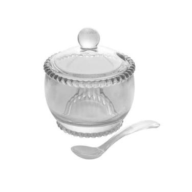 Imagem de Açucareiro Cristal De Chumbo C/Colher Pearl 10X10x11cm - Wolff