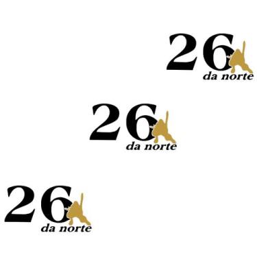 Imagem de Kit 3 Adesivos 26 Da Norte 15 cm x 8 cm - Preto - Jhow Adesivos