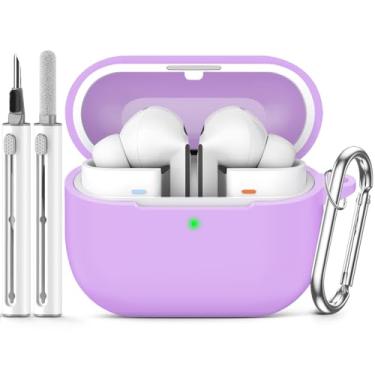 Imagem de Capa de silicone para Samsung Galaxy Buds 3/3 Pro com kit de limpeza (C-roxo)