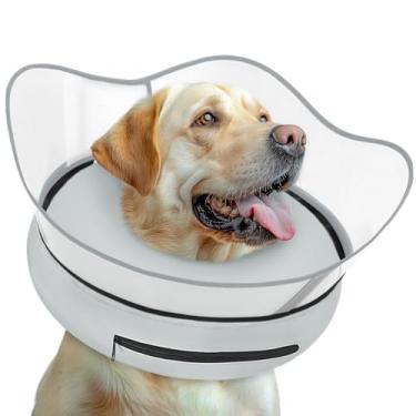 Imagem de Toptakeit Coleira de cone inflável elevada para cães após a cirurgia, coleira de donut, cone macio para parar de lamber para cães pequenos, médios e grandes