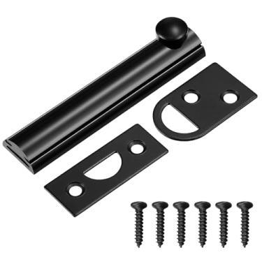 Imagem de Parafuso de superfície de trava deslizante de porta de latão sólido de 7,5 cm Parafuso de porta de superfície deslizante oculto resistente com parafusos antifurto trava de portas de segurança para