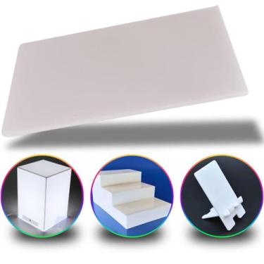 Imagem de Chapa de Acrílico Branco Puro 2mm 50x100cm Placa Premium Translúcida C