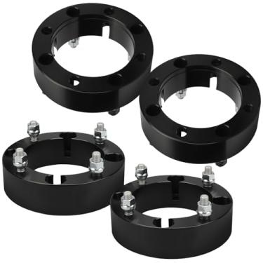 Imagem de IRONTEK Espaçadores de roda de 4 x 156 mm de espessura de 2" (50 mm) com pinos de 12 x 1,5 pinos 131 mm furo do cubo ATV adaptador espaçador de roda adequado para Polaris Sportsman 400 500 600 700 800