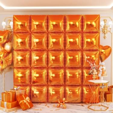 Imagem de OTLGEUA Balões quadrados laranja para parede, 25 peças, kit de arco de túnel de balão laranja dupla face para aniversário, formatura, casamento, Dia das Bruxas, Ação de Graças, chá de bebê, decorações