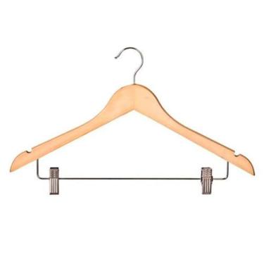 Imagem de 1 Cabide de Madeira com Presilha para Calça ou Kit com 3 Cabides - Win