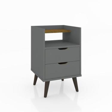 Imagem de Mesa De Cabeceira Decor Com Duas Gavetas Um Nicho E Pés Palitos - ViaN