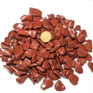 Imagem de Pedra Natural Jaspe Vermelho Rolado 1kg - Aprox. 5 a 10mm - Cristaisde