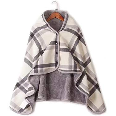 Imagem de Capa aconchegante para cadeira de rodas - Cobertor de cadeira de rodas grosso usável com botões Acessório de cadeira de rodas extra de camada dupla para presente quente