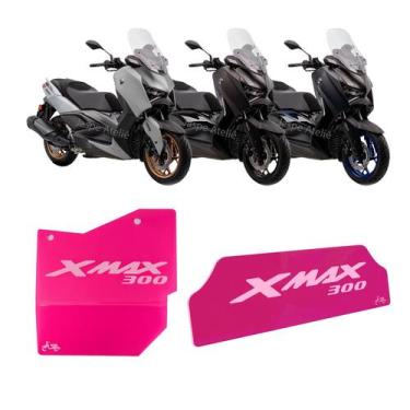 Imagem de Kit Protetor Motor E Divisória Grande Acrílico Xmax 300 - Jaspe Ateliê