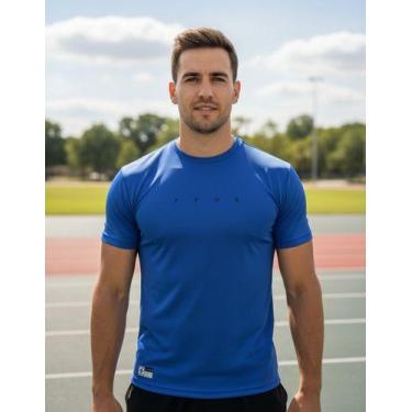 Imagem de Camiseta Térmica Academia Dry Fit, Poliamida Uv - Fyne Fit, Azul, Liso