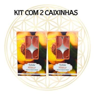 Imagem de KIT C/2 CX's Vela Aromática Para Rechaud Indiana Goloka, PÊSSEGO