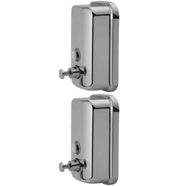 Imagem de 2 Saboneteiras Dispenser 800Ml Sabonete Líquido Álcool Inox