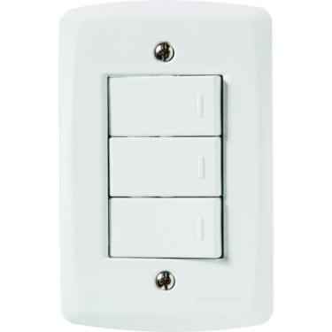 Imagem de Conjunto 4x2 com 3 Interruptores Simples 10 A 250 V Tramontina Lux2 Branco