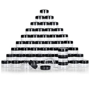 Imagem de ZIQI 100 recipientes vazios de amostra, frascos de cosméticos transparentes de 20 g com tampas, potes de maquiagem de plástico para cosméticos, creme, protetor labial, esfoliante labial, pomadas - à