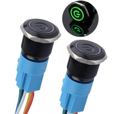 Imagem de Interruptor com botão de pressão DMWD 19 mm 12 V-24 V liga/desliga à p