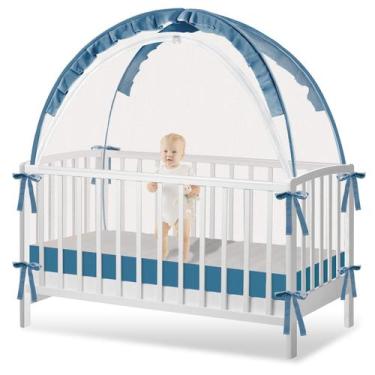 Imagem de Barraca de berço, dossel de berço, azul, upgrade, zíper de malha forte