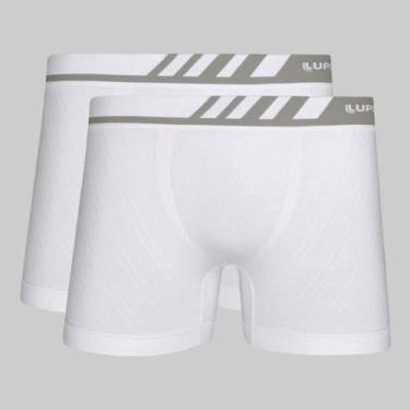 Imagem de Kit 2 Cuecas Lupo Boxer Microfibra Sem Costura 00671, Branco, XG