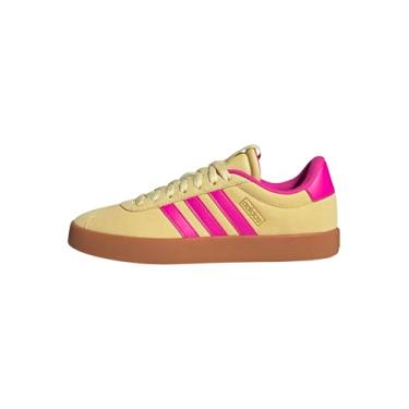 Imagem de adidas Tênis feminino Vl Court 3.0, Amarelo pó/rosa choque/dourado metálico, 34