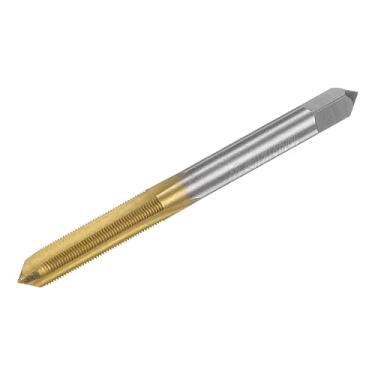 Imagem de Torneira de rosca métrica M6 x 0,5 H2 revestida de titânio HSS-CO (M35 aço de alta velocidade) flautas retas rosca de máquina ferramenta de reparo de rosqueamento