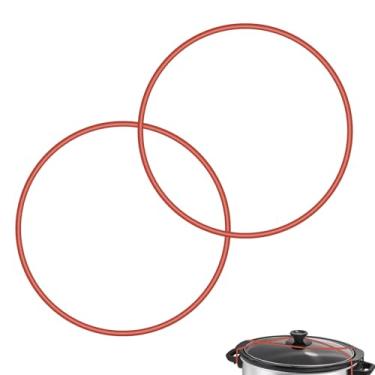 Imagem de 2 tiras de borracha para fecho, alça de silicone para panela vermelha reutilizável para Hamilton Beach 6, 7, 8 litros Slow Pot